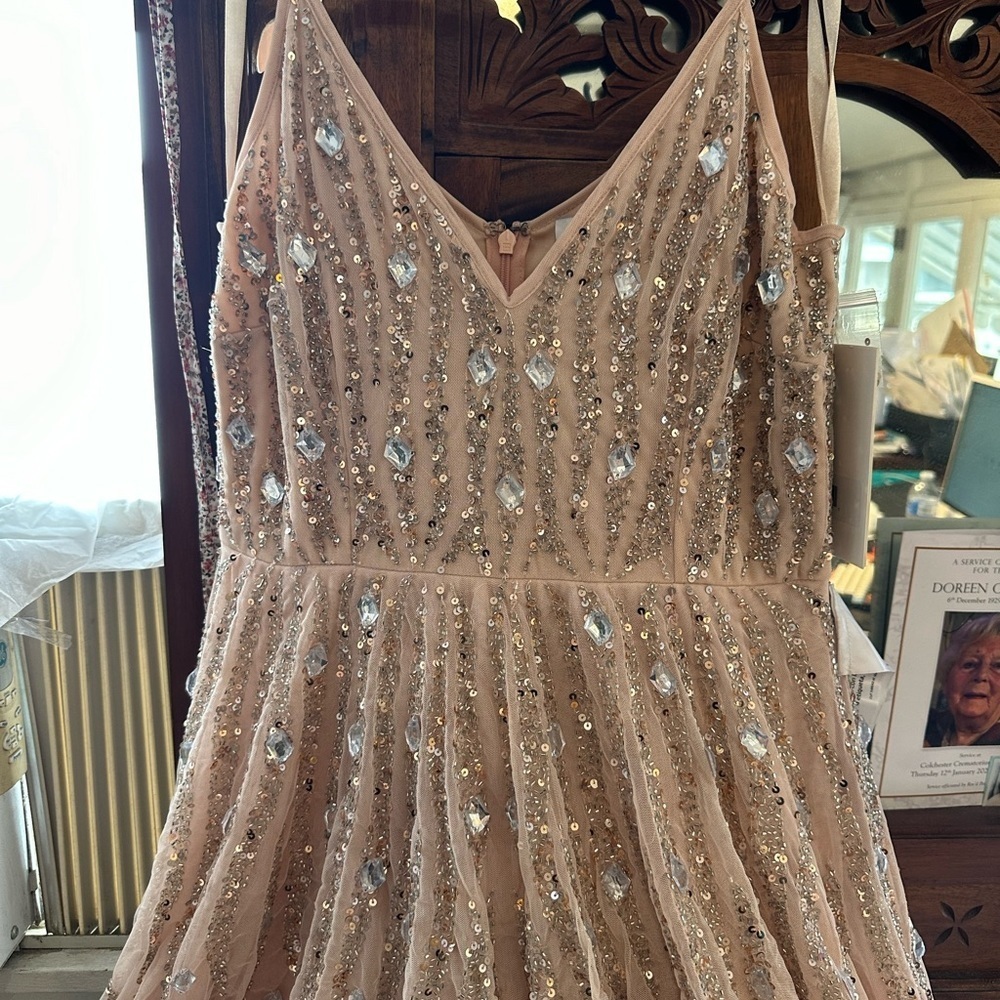 (✔️#39/51/41/46❤️ BNWT Mac Duggal Sequin Tulle sleeveless formal gown - Picture 2 of 16